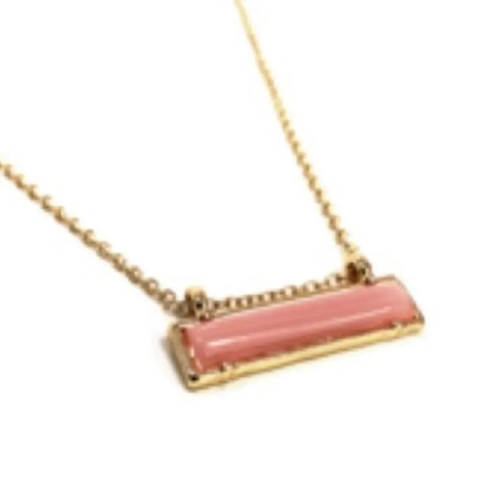 Gen 3 Pink Pendant Gold Bar Necklace - NWT